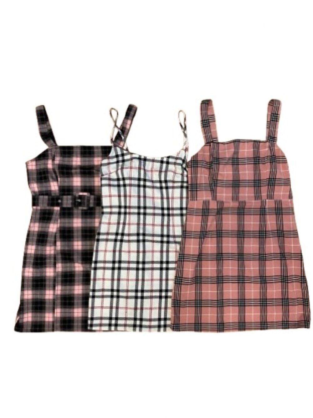 90s Plaid Mini Dress Bundle - Set of 3 (H&M & Forever 21) Small / 6